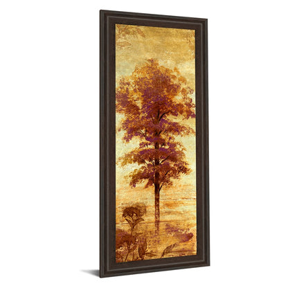 Classy Living Autumn Tree Glow Wall Art 18x42in | Contemporary Cinnamon Mocha Framed Art | Living Room & Office Seasonal Decor | 1 x 18 x 42 | Model 1309
