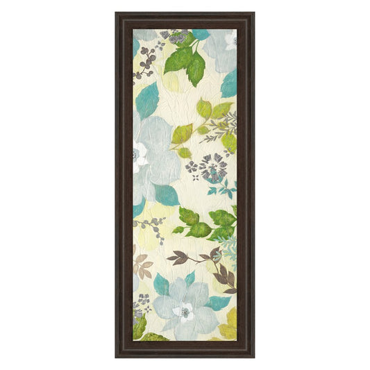 Classy Living Fragrant Garden II 18x42in Wall Art | Contemporary Dark Chocolate MDF Frame with Real Glass | Living Room & Bedroom Botanical | Model 1320