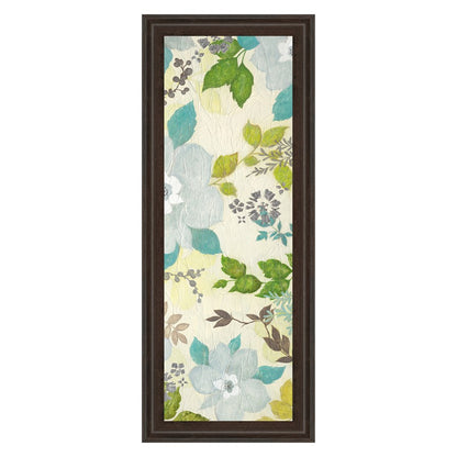 Classy Living Fragrant Garden II 18x42in Wall Art | Contemporary Dark Chocolate MDF Frame with Real Glass | Living Room & Bedroom Botanical | Model 1320