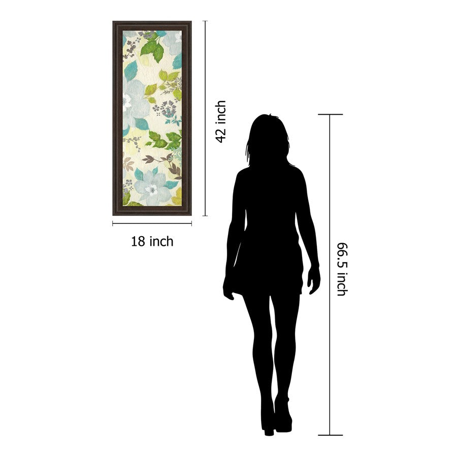 Classy Living Fragrant Garden II 18x42in Wall Art | Contemporary Dark Chocolate MDF Frame with Real Glass | Living Room & Bedroom Botanical | Model 1320