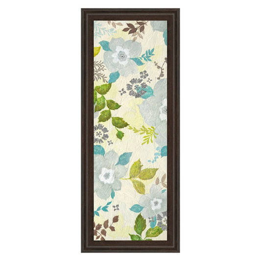 Classy Living Fragrant Garden 18x42in Wall Art | Contemporary Multicolor Botanical on Paper in Dark Chocolate MDF Frame | Living Room & | Model 1321