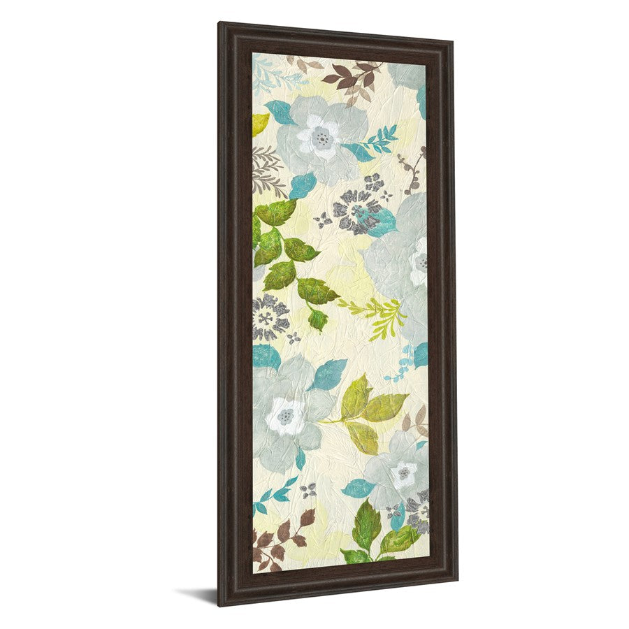 Classy Living Fragrant Garden 18x42in Wall Art | Contemporary Multicolor Botanical on Paper in Dark Chocolate MDF Frame | Living Room & | Model 1321