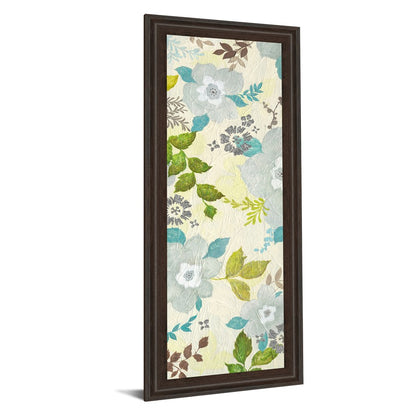 Classy Living Fragrant Garden 18x42in Wall Art | Contemporary Multicolor Botanical on Paper in Dark Chocolate MDF Frame | Living Room & | Model 1321
