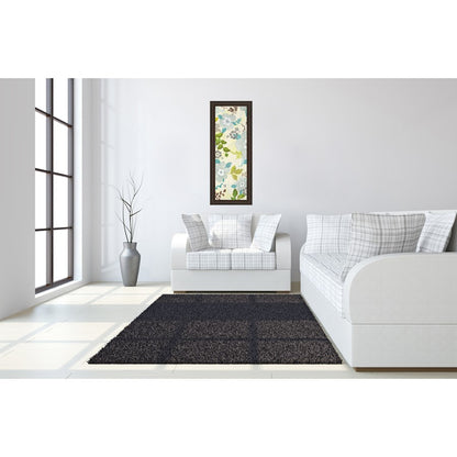 Classy Living Fragrant Garden 18x42in Wall Art | Contemporary Multicolor Botanical on Paper in Dark Chocolate MDF Frame | Living Room & | Model 1321