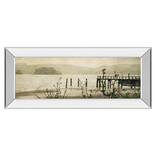 Classy Living Tranquil Pier View 42x18in Wall Art | Contemporary Mirrored Frame | Living Room & Office Decor | 42 x 18 x 3 in | Model 1343MF