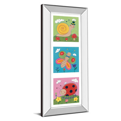 Classy Living Whimsical Insects Trio Wall Art 18x42in | Contemporary Mirrored Frame | Kids Room & Nursery Decor | 3 x 18 x 42 in | Model 1346MF