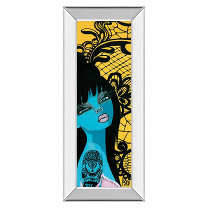 Classy Living Ink Chiffon I 18x42in Wall Art | Contemporary Graphic Art on Paper with Mirrored Frame | Living Room & Office Decor | 18 x 42 | Model 1351MF