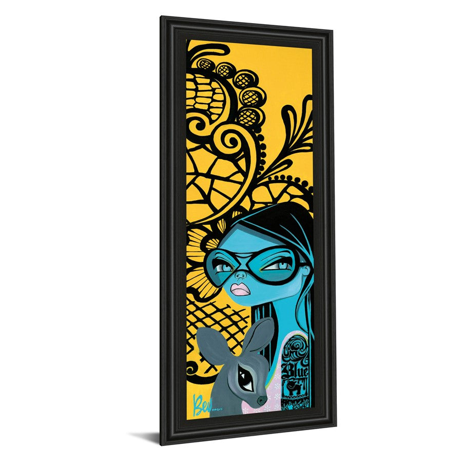 Classy Living Ink Chiffon II 18x42in Wall Art | Contemporary Mixed Media on Paper, Black MDF Frame | Living Room & Office Statement Piece | Model 1352