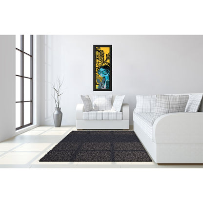 Classy Living Ink Chiffon II 18x42in Wall Art | Contemporary Mixed Media on Paper, Black MDF Frame | Living Room & Office Statement Piece | Model 1352