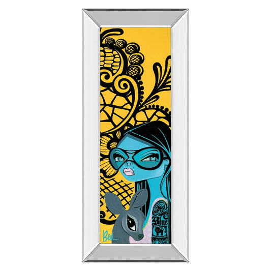 Classy Living Ink Chiffon II 18x42in Wall Art | Contemporary Mixed Media with Mirrored Frame | Living Room & Office Statement Piece | 18 x | Model 1352MF