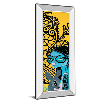 Classy Living Ink Chiffon II 18x42in Wall Art | Contemporary Mixed Media with Mirrored Frame | Living Room & Office Statement Piece | 18 x | Model 1352MF