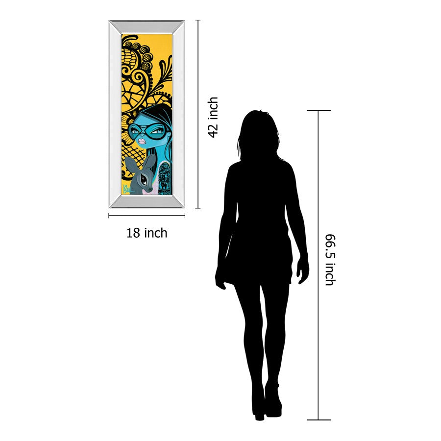 Classy Living Ink Chiffon II 18x42in Wall Art | Contemporary Mixed Media with Mirrored Frame | Living Room & Office Statement Piece | 18 x | Model 1352MF