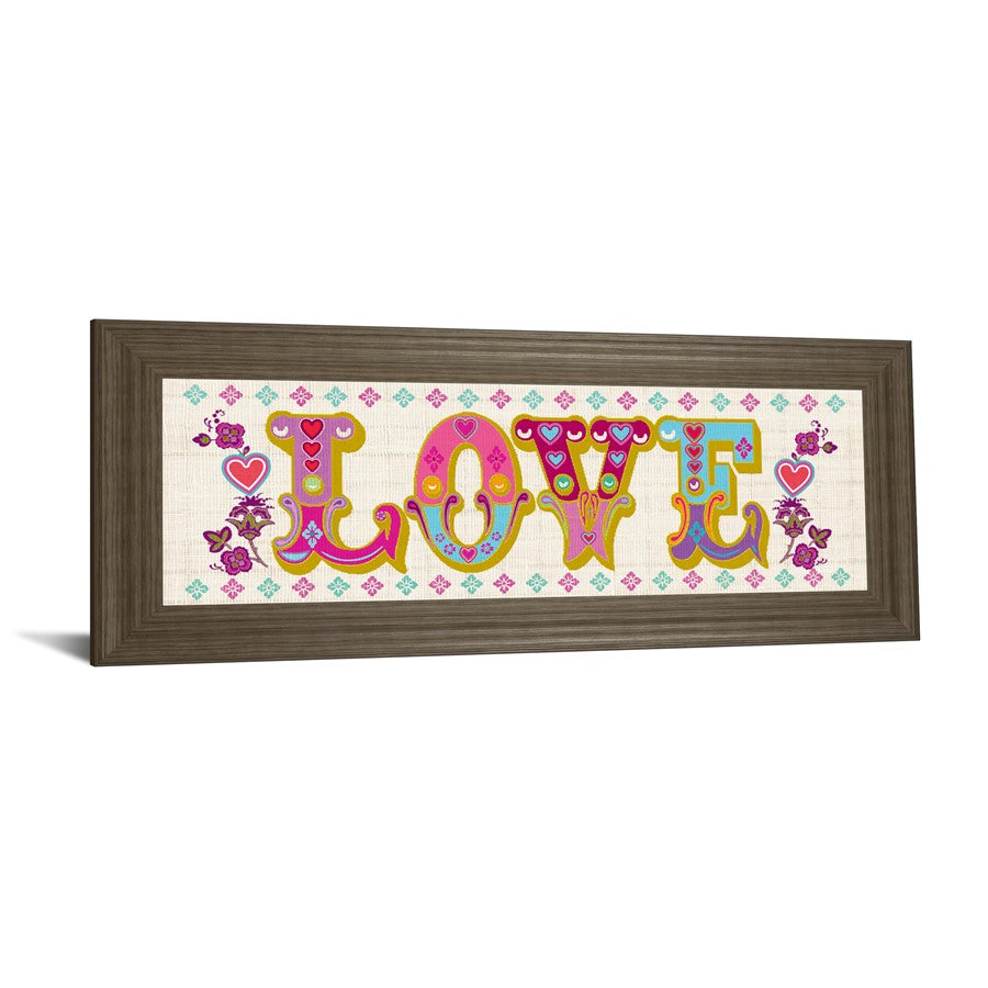 Classy Living First Love 42x18in Wall Art | Transitional Multicolor Paper on MDF in Tranquil Ash Frame | Living Room & Bedroom Decor | 42 x | Model 1354