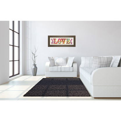 Classy Living First Love 42x18in Wall Art | Transitional Multicolor Paper on MDF in Tranquil Ash Frame | Living Room & Bedroom Decor | 42 x | Model 1354