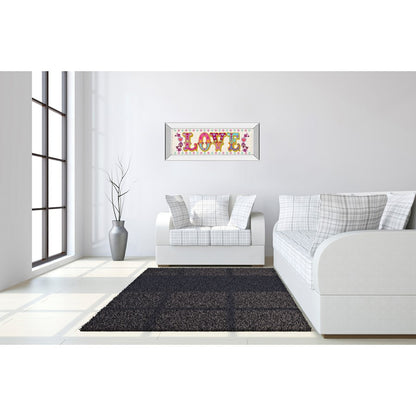 Classy Living First Love 42x18in Wall Art | Transitional Mirrored Frame and Paper Print | Living Room & Bedroom Accent | 42 x 18 x 3 in | Model 1354MF