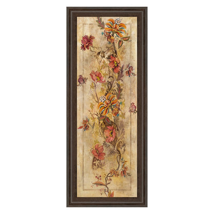 Classy Living Fleur Delicate I 42in Tall Wall Art | Contemporary Botanical Paper Print in Cinnamon Mocha MDF Frame | Living Room, Bedroom & | Model 1363