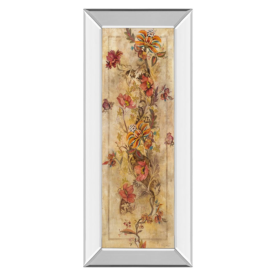 Classy Living Fleur Delicate I 18x42in Wall Art | Contemporary Botanical Print with Mirrored Frame | Living Room, Office & Bedroom Decor | Model 1363MF