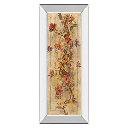 Classy Living Fleur Delicate I 18x42in Wall Art | Contemporary Botanical Print with Mirrored Frame | Living Room, Office & Bedroom Decor | Model 1363MF