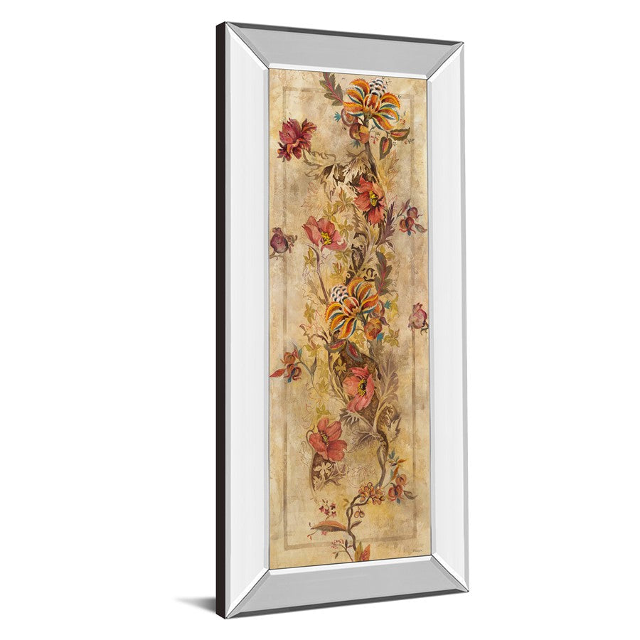 Classy Living Fleur Delicate I 18x42in Wall Art | Contemporary Botanical Print with Mirrored Frame | Living Room, Office & Bedroom Decor | Model 1363MF