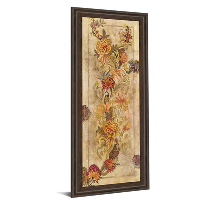 Classy Living Fleur Delicate II Wall Art 18x42in | Contemporary Botanical Print in Brown MDF Frame | Living Room & Bedroom Vertical Decor | Model 1364