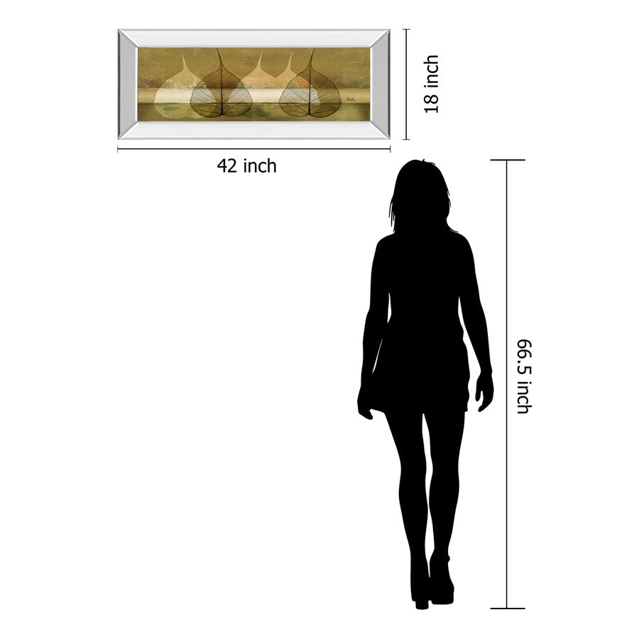Classy Living Botanical Serenity Wall Art 42x18in | Contemporary Mirrored Frame | Living Room & Office Decor | 42 x 18 x 3 in | Model 1373MF