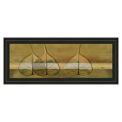 Classy Living Translucent Leaves Wall Art 42x18in | Contemporary Botanical Paper Art in Midnight Aura Frame | Living Room & Office Decor | 1 | Model 1374