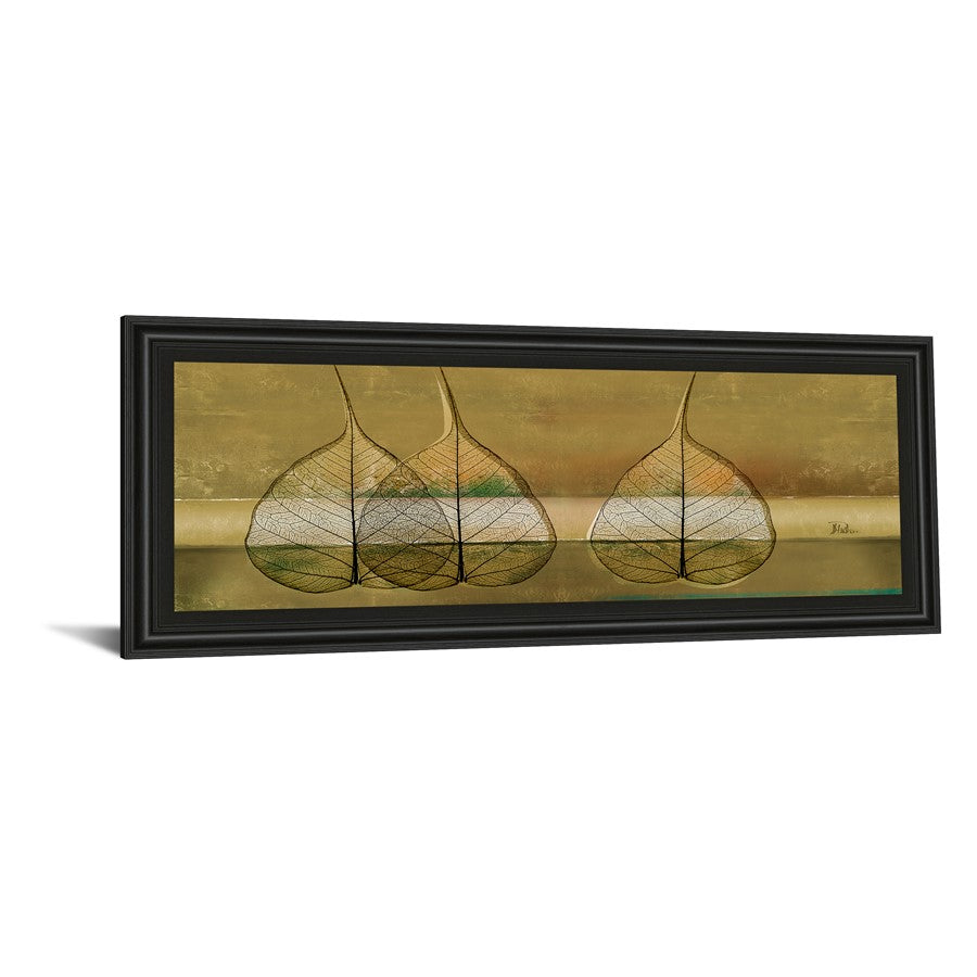 Classy Living Translucent Leaves Wall Art 42x18in | Contemporary Botanical Paper Art in Midnight Aura Frame | Living Room & Office Decor | 1 | Model 1374
