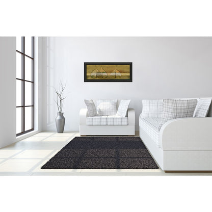 Classy Living Translucent Leaves Wall Art 42x18in | Contemporary Botanical Paper Art in Midnight Aura Frame | Living Room & Office Decor | 1 | Model 1374