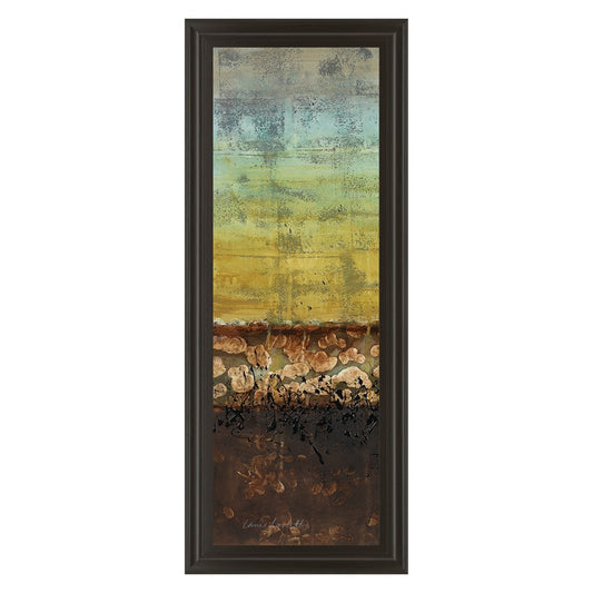 Classy Living Subterranean I 18x42in Wall Art | Contemporary Mixed Media on Paper in Dark Chocolate MDF Frame | Living Room & Office Abstract | Model 1375