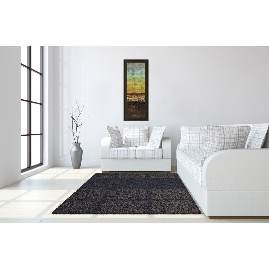 Classy Living Subterranean I 18x42in Wall Art | Contemporary Mixed Media on Paper in Dark Chocolate MDF Frame | Living Room & Office Abstract | Model 1375