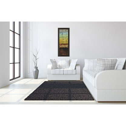 Classy Living Subterranean I 18x42in Wall Art | Contemporary Mixed Media on Paper in Dark Chocolate MDF Frame | Living Room & Office Abstract | Model 1375