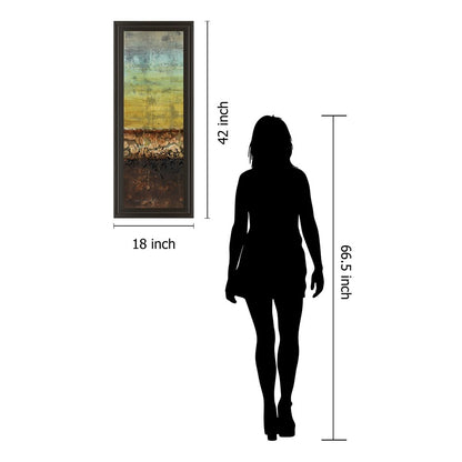 Classy Living Subterranean I 18x42in Wall Art | Contemporary Mixed Media on Paper in Dark Chocolate MDF Frame | Living Room & Office Abstract | Model 1375