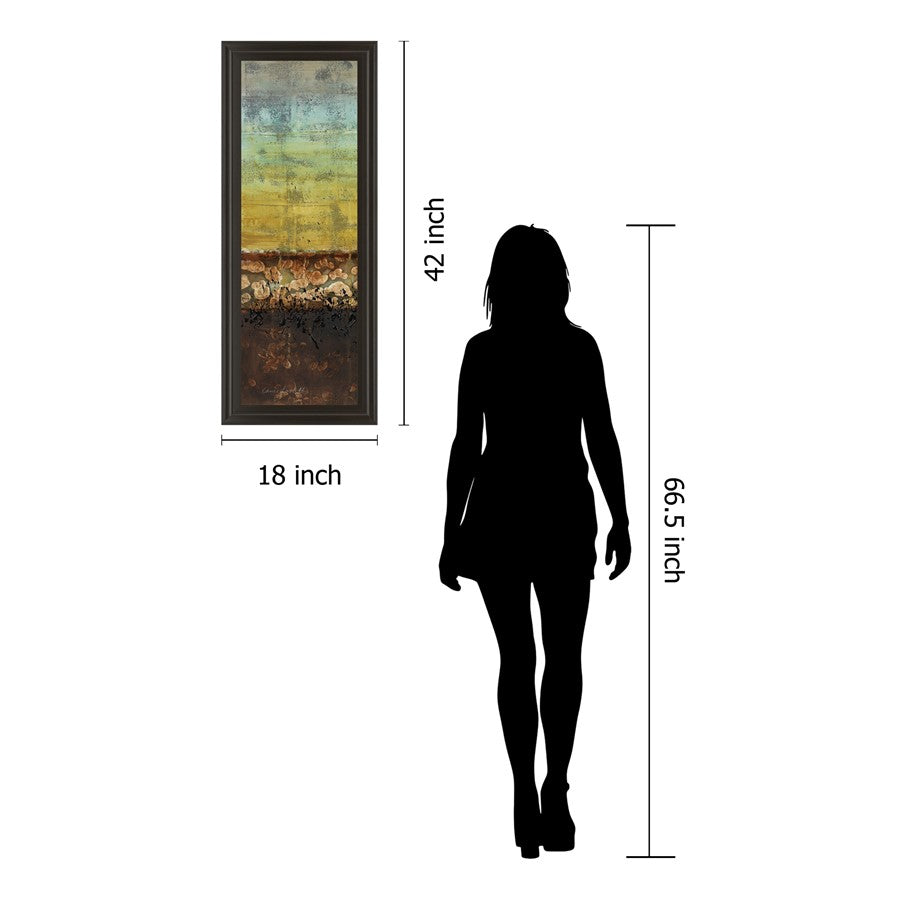 Classy Living Subterranean I 18x42in Wall Art | Contemporary Mixed Media on Paper in Dark Chocolate MDF Frame | Living Room & Office Abstract | Model 1375