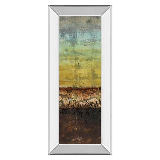 Classy Living Subterranean I 18x42in Wall Art | Contemporary Abstract Mixed Media with Mirrored Frame | Living Room & Office Decor | 3 x 18 | Model 1375MF