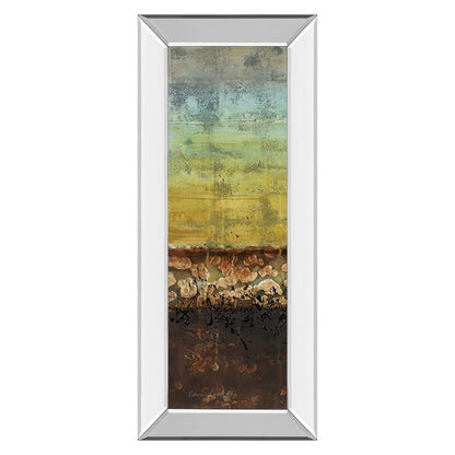 Classy Living Subterranean I 18x42in Wall Art | Contemporary Abstract Mixed Media with Mirrored Frame | Living Room & Office Decor | 3 x 18 | Model 1375MF
