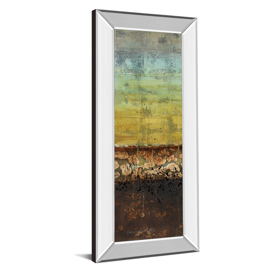 Classy Living Subterranean I 18x42in Wall Art | Contemporary Abstract Mixed Media with Mirrored Frame | Living Room & Office Decor | 3 x 18 | Model 1375MF