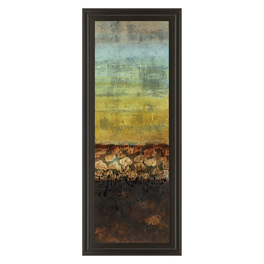 Classy Living Subterranean Layers 18x42in Wall Art | Contemporary Mixed Media on Paper in Dark Chocolate MDF Frame | Living Room & Office | Model 1376