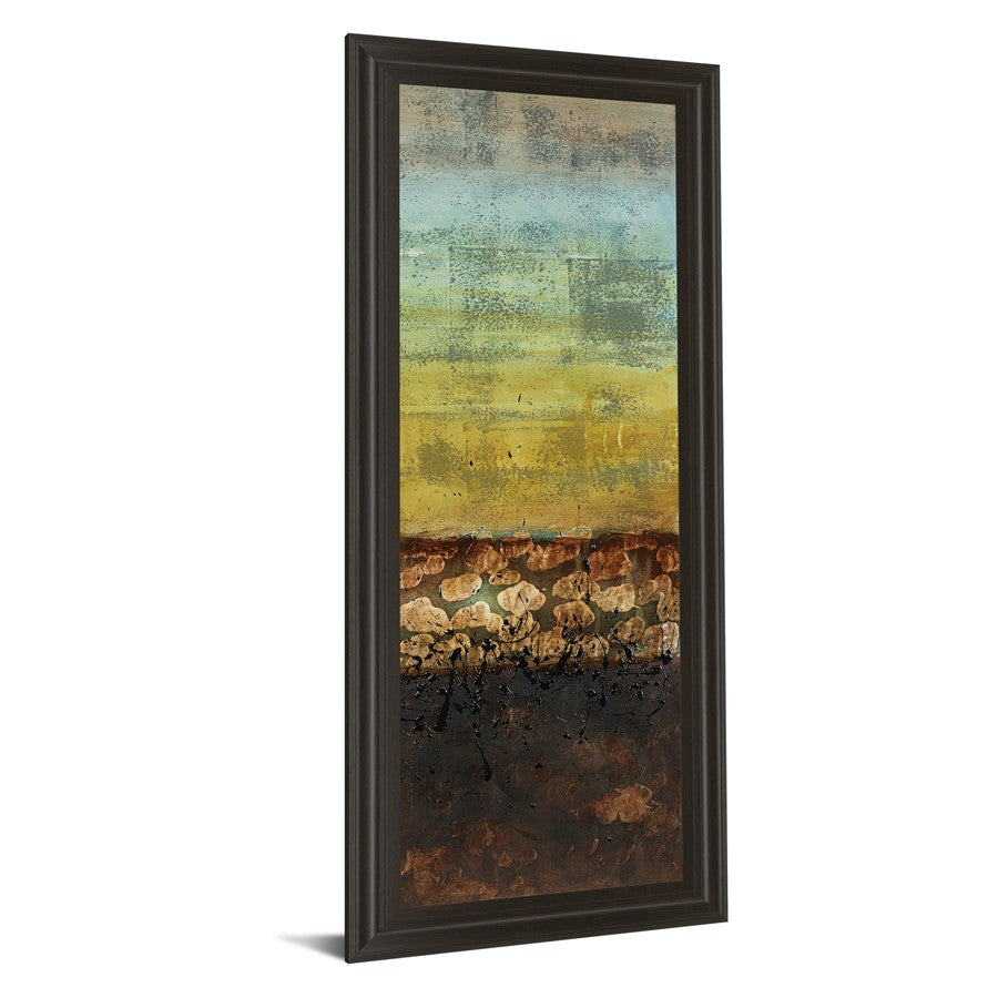 Classy Living Subterranean Layers 18x42in Wall Art | Contemporary Mixed Media on Paper in Dark Chocolate MDF Frame | Living Room & Office | Model 1376