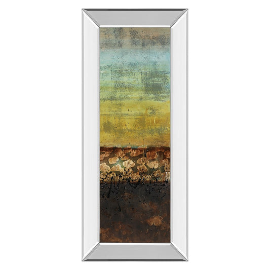 Classy Living Subterranean Layers 18x42in Rectangle Wall Art | Contemporary Mixed Media with Mirrored Frame | Living Room & Office Decor | Model 1376MF