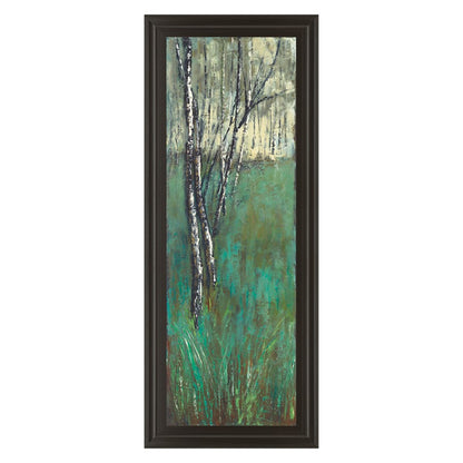 Classy Living Verdant Birchscape 18x42in Wall Art | Contemporary Graphic Art on Paper in Dark Chocolate MDF Frame | Living Room & Office | Model 1380