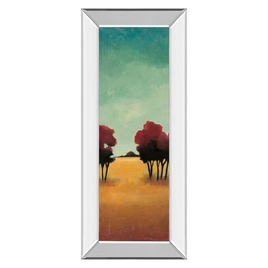 Classy Living New Dawn Trees 18x42in Rectangular Wall Art | Transitional Multicolor Paper Art in Mirrored Frame | Living Room & Bedroom | Model 1385MF