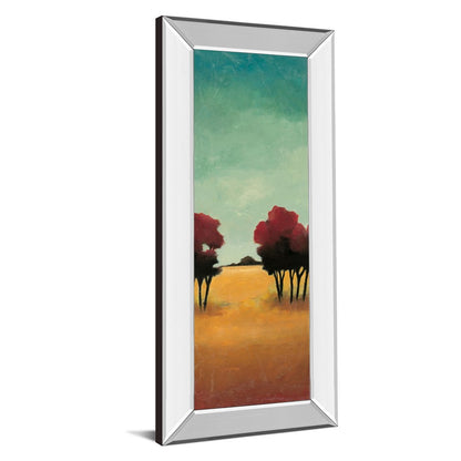 Classy Living New Dawn Trees 18x42in Rectangular Wall Art | Transitional Multicolor Paper Art in Mirrored Frame | Living Room & Bedroom | Model 1385MF