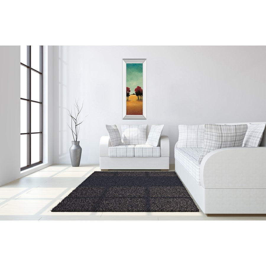 Classy Living New Dawn Trees 18x42in Rectangular Wall Art | Transitional Multicolor Paper Art in Mirrored Frame | Living Room & Bedroom | Model 1385MF