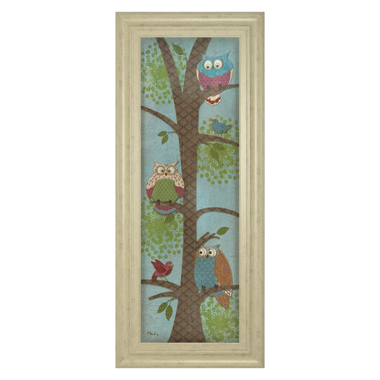 Classy Living Whimsical Owls Wall Art 18x42in | Contemporary Multicolor Paper on MDF | Kids Room & Youth Bedroom Decor | 1 x 18 x 42 in | Model 1389