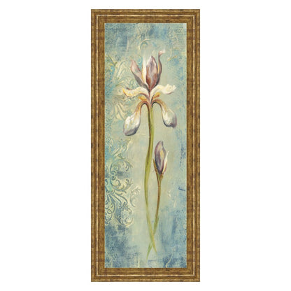 Classy Living Serene Iris 18x42in Vertical Wall Art | Contemporary Gilded Radiance MDF Frame with Real Glass | Living Room, Bedroom & Office | Model 1397