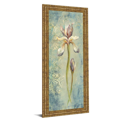 Classy Living Serene Iris 18x42in Vertical Wall Art | Contemporary Gilded Radiance MDF Frame with Real Glass | Living Room, Bedroom & Office | Model 1397