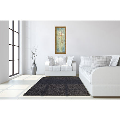 Classy Living Serene Iris 18x42in Vertical Wall Art | Contemporary Gilded Radiance MDF Frame with Real Glass | Living Room, Bedroom & Office | Model 1397