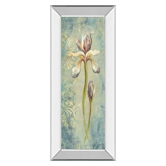 Classy Living Serene Iris 18x42in Vertical Wall Art | Contemporary Botanical with Mirrored Frame | Living Room & Bedroom Decor | 18 x 42 x | Model 1397MF
