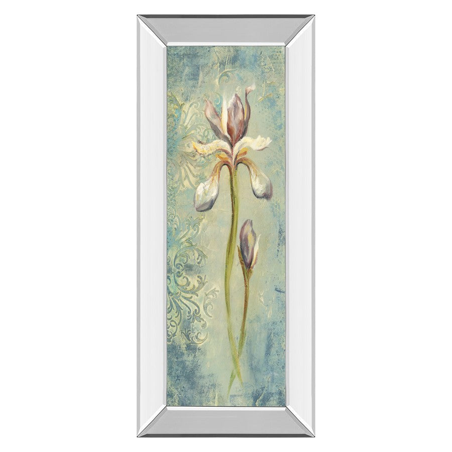 Classy Living Serene Iris 18x42in Vertical Wall Art | Contemporary Botanical with Mirrored Frame | Living Room & Bedroom Decor | 18 x 42 x | Model 1397MF
