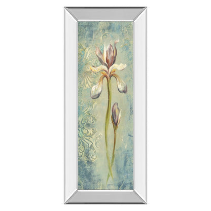 Classy Living Serene Iris 18x42in Vertical Wall Art | Contemporary Botanical with Mirrored Frame | Living Room & Bedroom Decor | 18 x 42 x | Model 1397MF